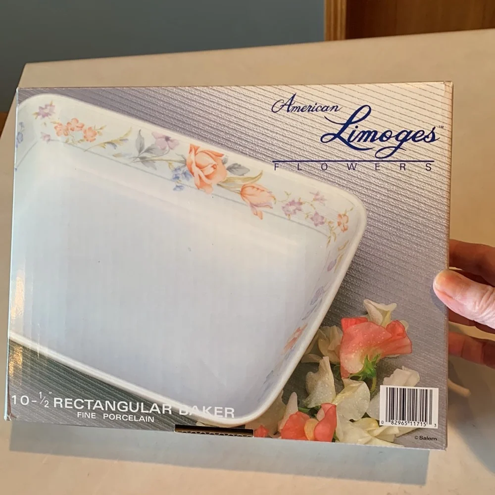 American Limoges Flowers Collection. It is the 10 1/2” Rectangular Baker